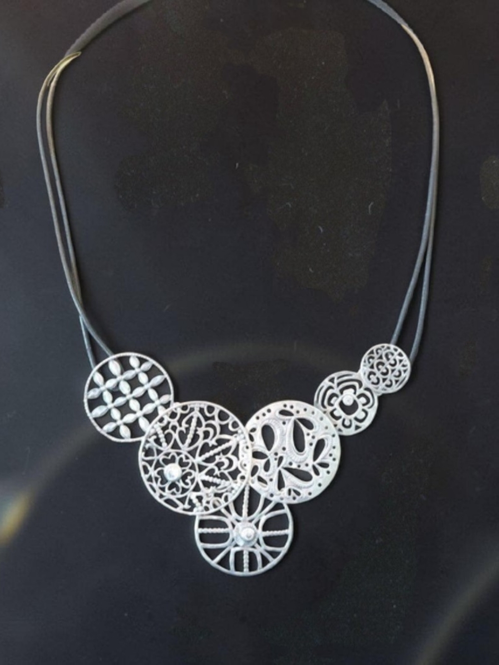 Silpada 925 Filigree Multi-Circle Pendant Necklace